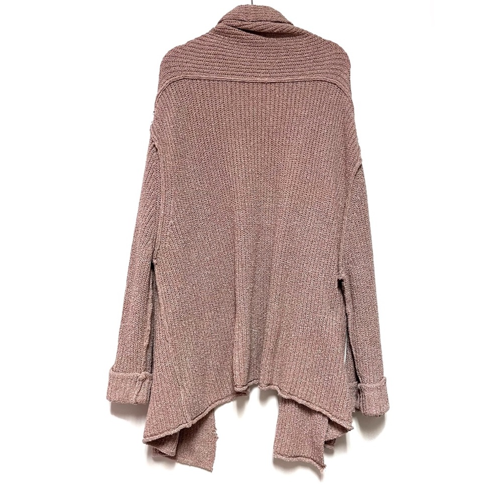 Free People Low Tide Cardigan Oversized Slouchy Cozy Knit Sweater Rose Pink Boho - Picture 4 of 16